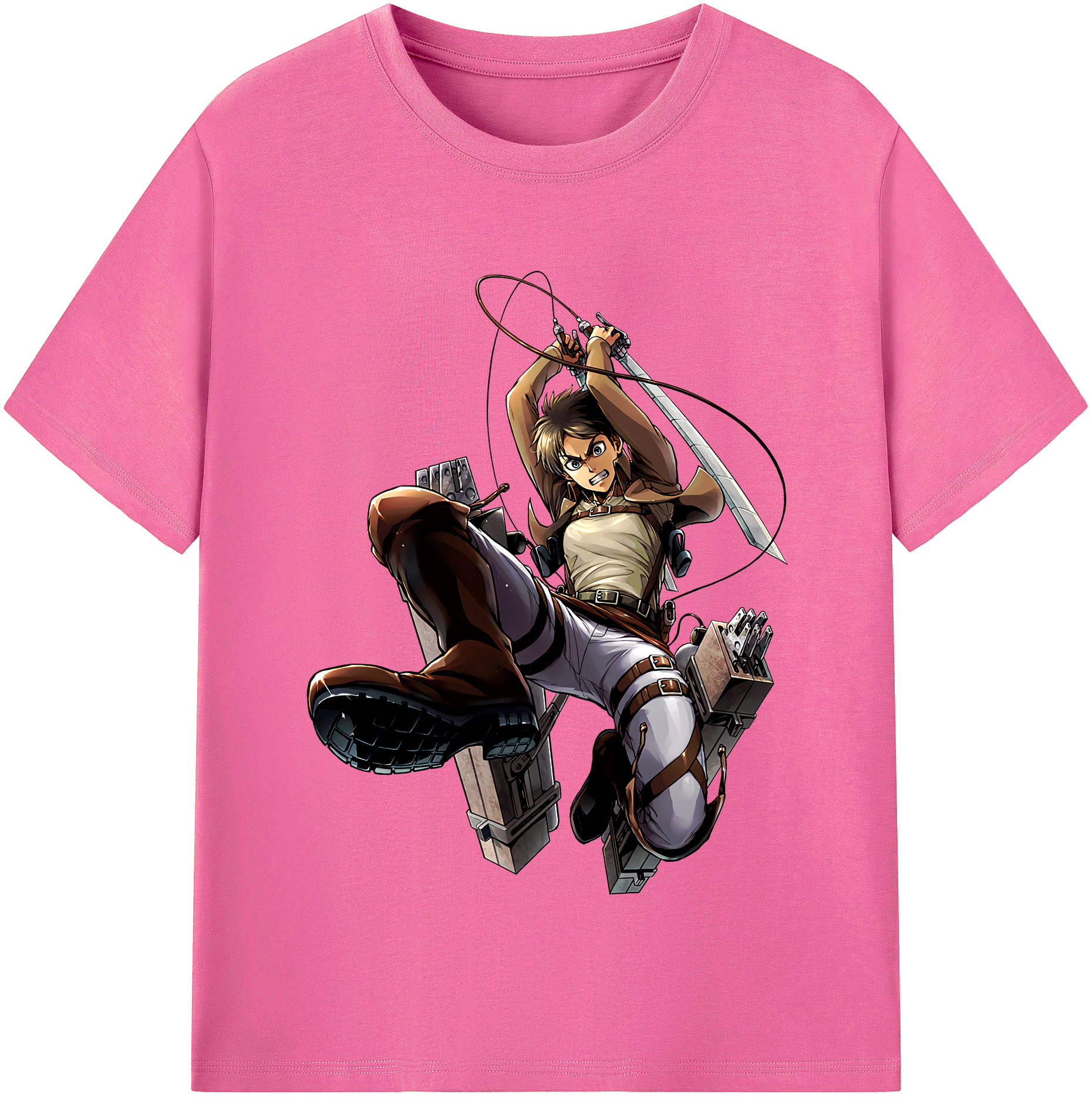 （画像用） 進撃の巨人 エレン･イェーガー Attack on Titan Eren Jäger レディースカジュアルプリントTシャツ（綿100％）